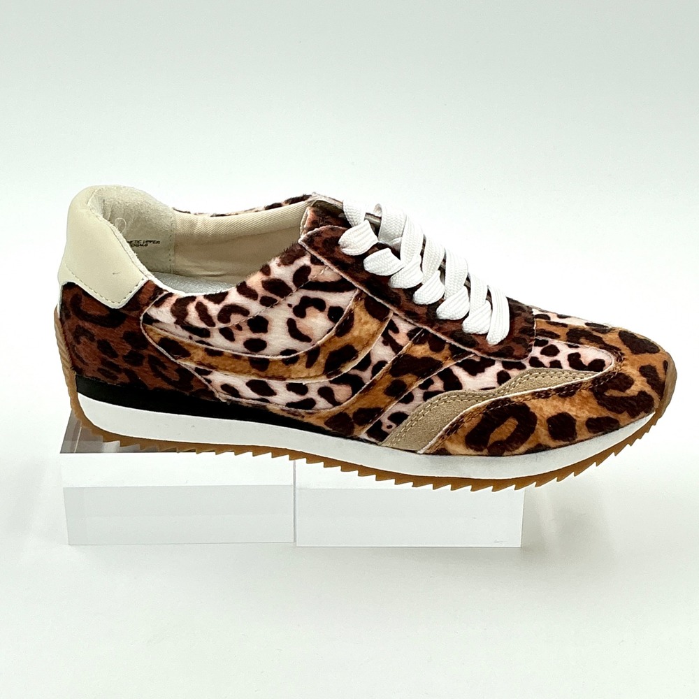 Dolce Vita Size 8 Sneakers Leopard Print Faux Calf Hair NEW Esha $100